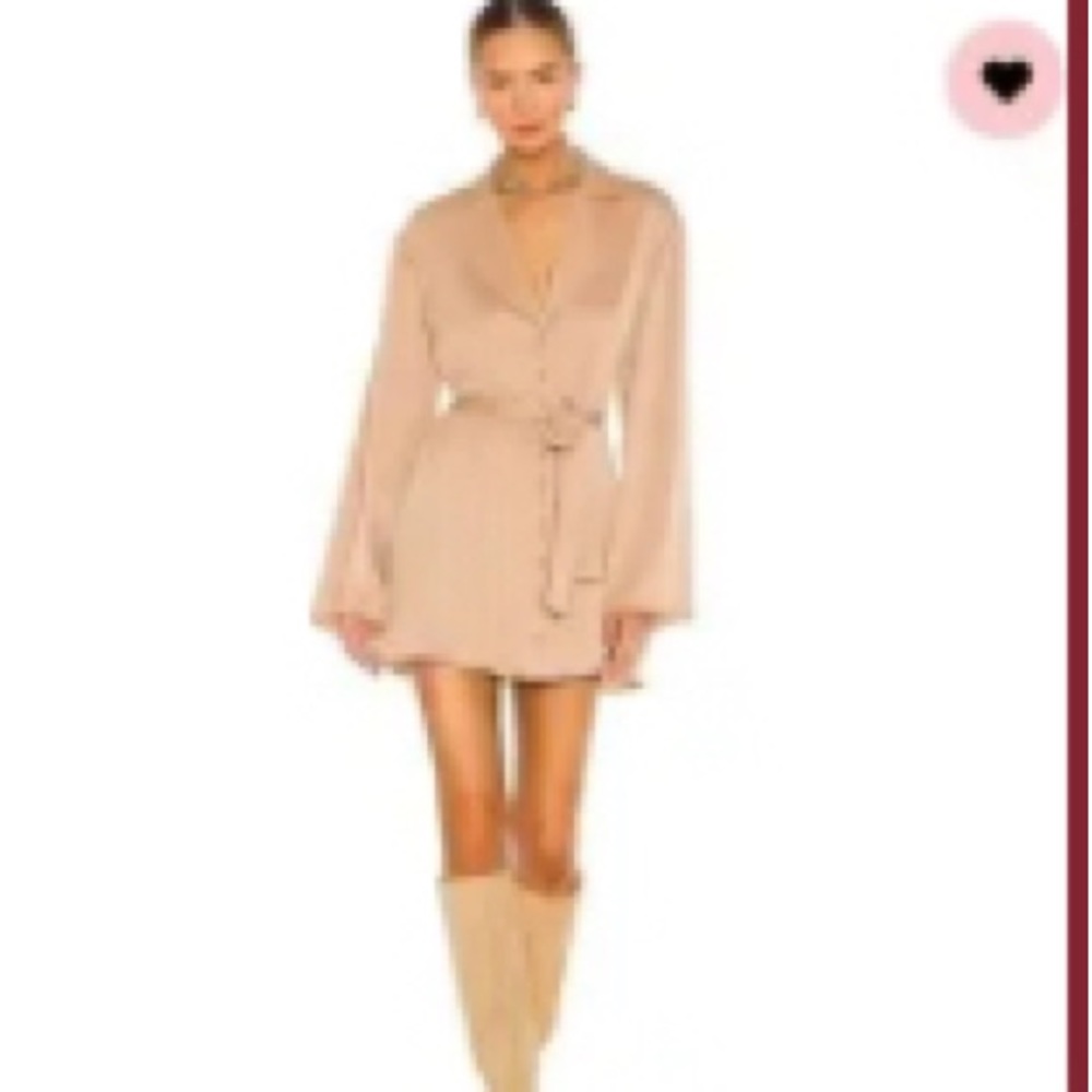 LPA Blush Beige Wrap Mini Dress
